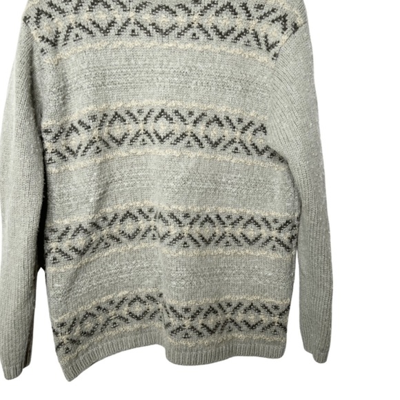 Liz Claiborne Vintage Wool Blend Aztec Pattern Stripes Grandpa Knit Sweater - Picture 4 of 16